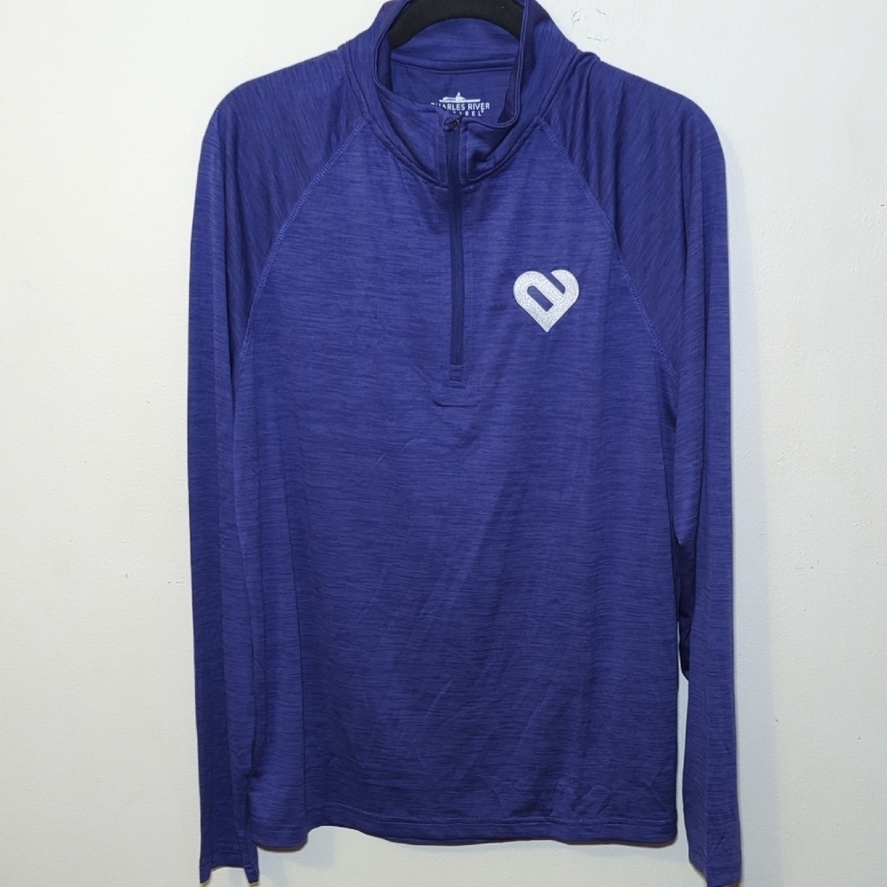 NEW Charles River Apparel Men's Purple Space Dye Performance Pullover Size M NWT